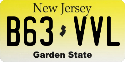 NJ license plate B63VVL