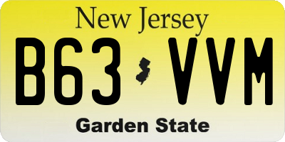 NJ license plate B63VVM