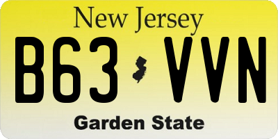 NJ license plate B63VVN