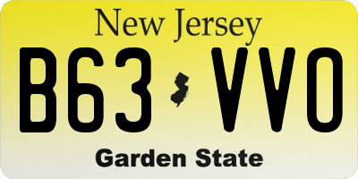 NJ license plate B63VVO