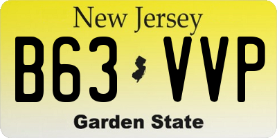 NJ license plate B63VVP