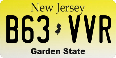 NJ license plate B63VVR