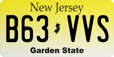 NJ license plate B63VVS