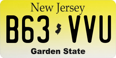 NJ license plate B63VVU