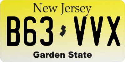 NJ license plate B63VVX