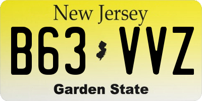 NJ license plate B63VVZ