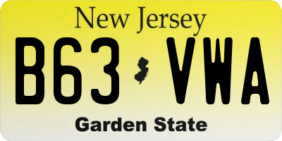 NJ license plate B63VWA