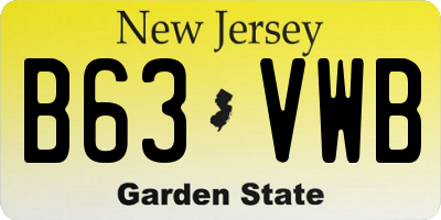 NJ license plate B63VWB