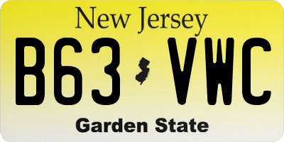 NJ license plate B63VWC