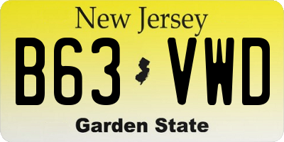 NJ license plate B63VWD