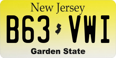 NJ license plate B63VWI
