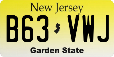 NJ license plate B63VWJ