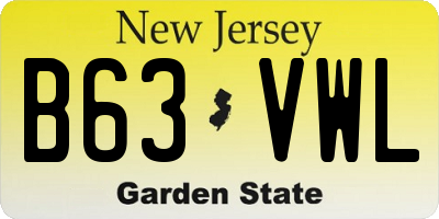 NJ license plate B63VWL