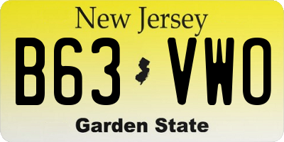 NJ license plate B63VWO