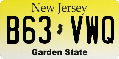 NJ license plate B63VWQ