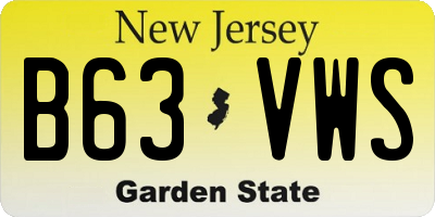 NJ license plate B63VWS