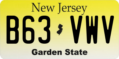 NJ license plate B63VWV