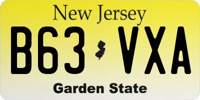 NJ license plate B63VXA