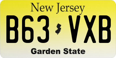 NJ license plate B63VXB