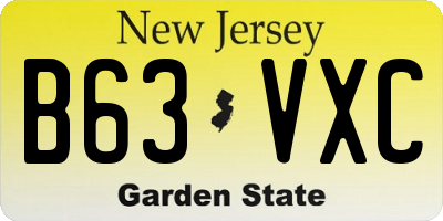 NJ license plate B63VXC