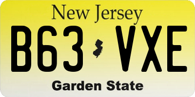 NJ license plate B63VXE