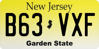 NJ license plate B63VXF