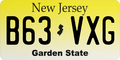 NJ license plate B63VXG