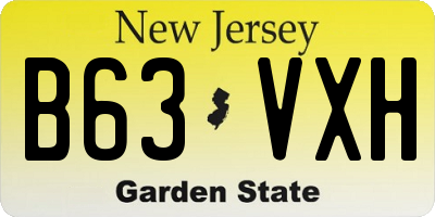 NJ license plate B63VXH