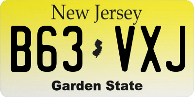 NJ license plate B63VXJ