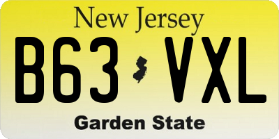 NJ license plate B63VXL