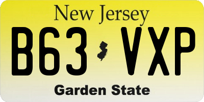 NJ license plate B63VXP