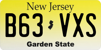 NJ license plate B63VXS