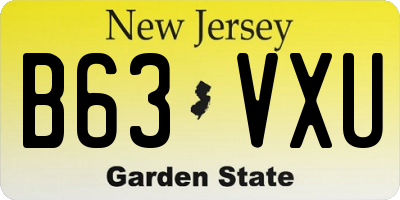 NJ license plate B63VXU