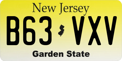 NJ license plate B63VXV