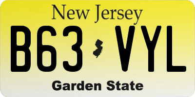 NJ license plate B63VYL