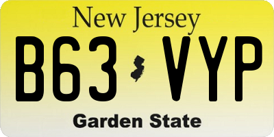 NJ license plate B63VYP