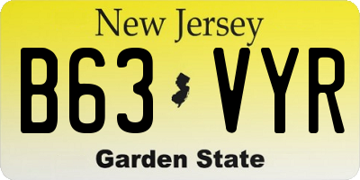 NJ license plate B63VYR