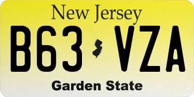 NJ license plate B63VZA