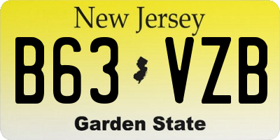 NJ license plate B63VZB