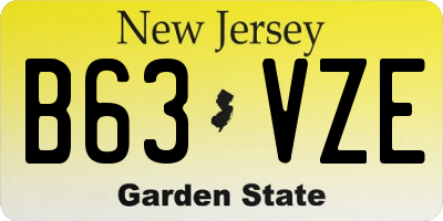NJ license plate B63VZE