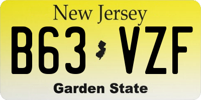 NJ license plate B63VZF