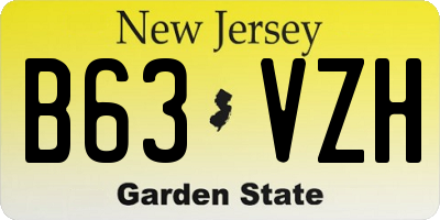 NJ license plate B63VZH