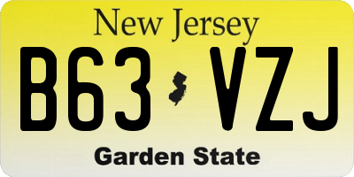 NJ license plate B63VZJ