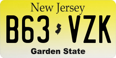 NJ license plate B63VZK