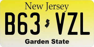 NJ license plate B63VZL