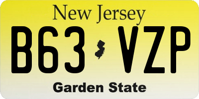 NJ license plate B63VZP