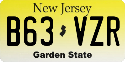 NJ license plate B63VZR
