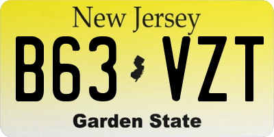 NJ license plate B63VZT