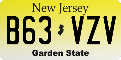 NJ license plate B63VZV