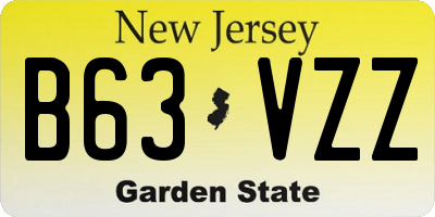 NJ license plate B63VZZ